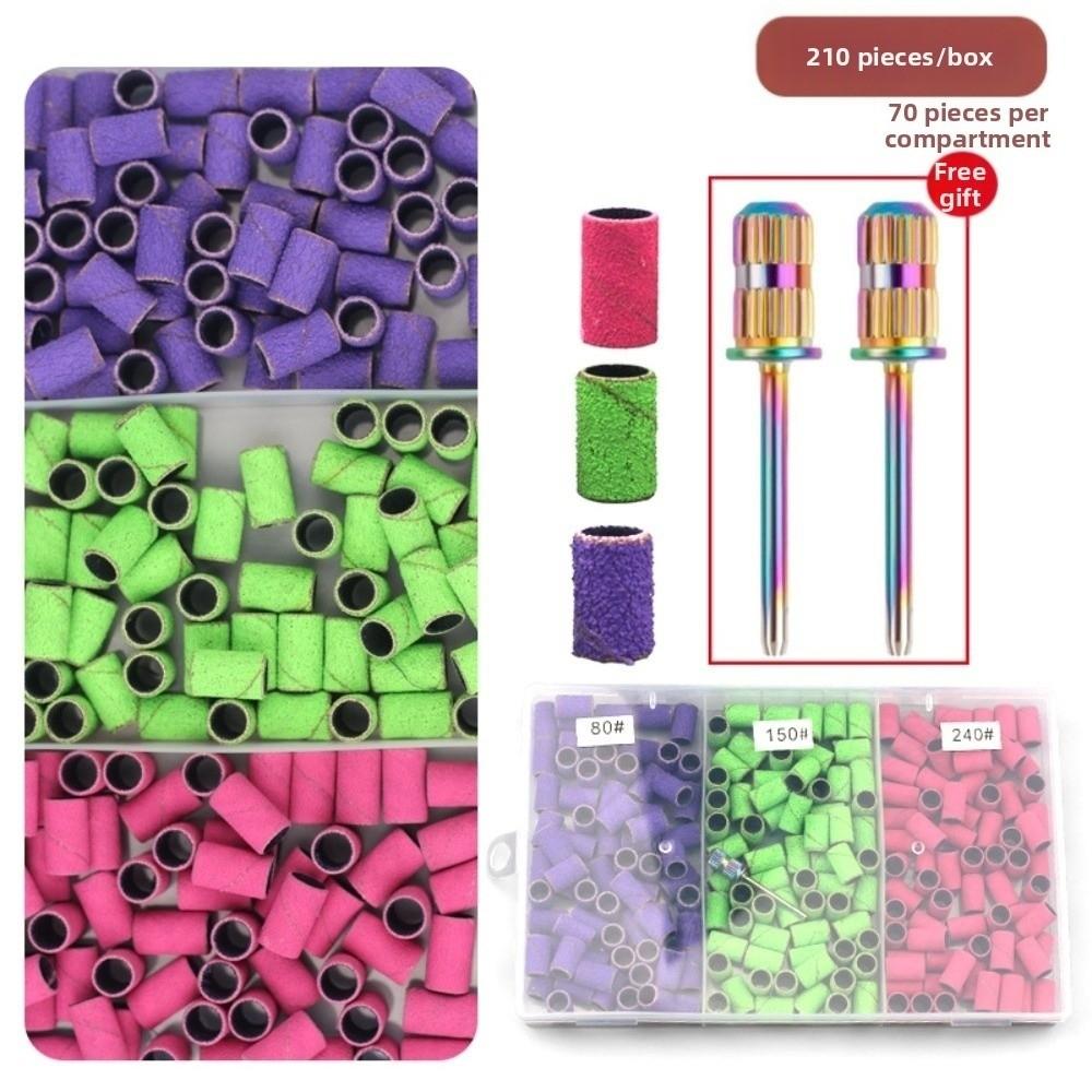 75/210Pcs Sanding Bands Nail Drill Bits Multi-functional Nail Grinder Polish  Manicure