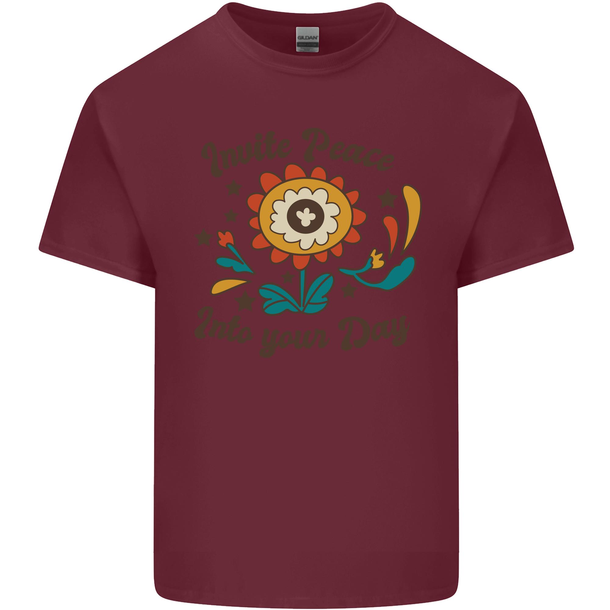 Invite Peace Into Your Day Hippy Love 60s Unisexs Light Cotton TShirt S