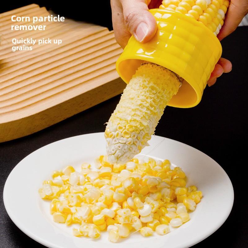 Stainless Steel Corn Peeler Manual Rotary Corn Sheller with Plastic Handle for Kitchen
