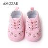 Baby Lauflernschuhe Weiß Rosa Floral Bestickt Weiche Sohle Rutschfest Prewalker Kleinkind Leinwand Sneaker