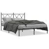 Metal Bed Frame with Headboard Black 140 x 190 cm
