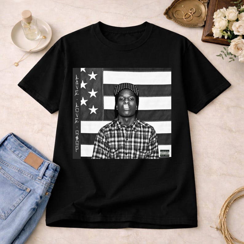 2026 Summer Fashion Trendy Tee ASAP Rocky Album Artwork T-shirt, Graphic Hip Hop Tour Tee, Vintage Rap Artist Shirt, Unisex Music Lover Gift 4XL