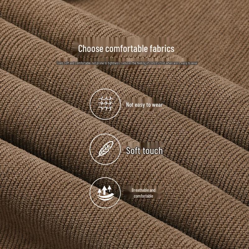 Bao Cai Yang Men's Corduroy Straight-Leg Warm Casual Pants