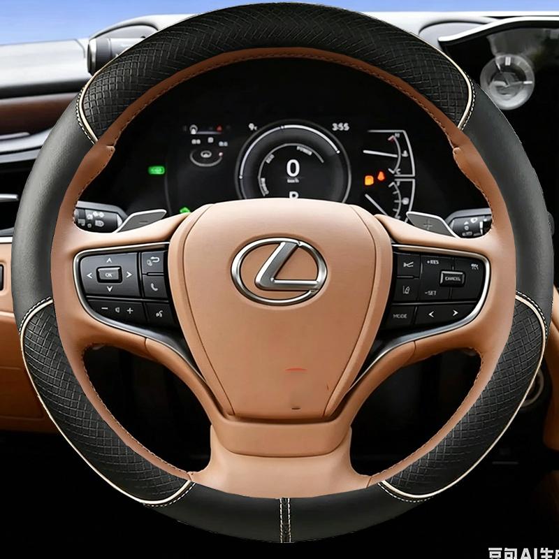 Leather Car Steering Wheel Cover for LEXUS VX RX TXL LX IS CT TX ES GX LS UX LM RZ Series Steering Covers Interior Accessories