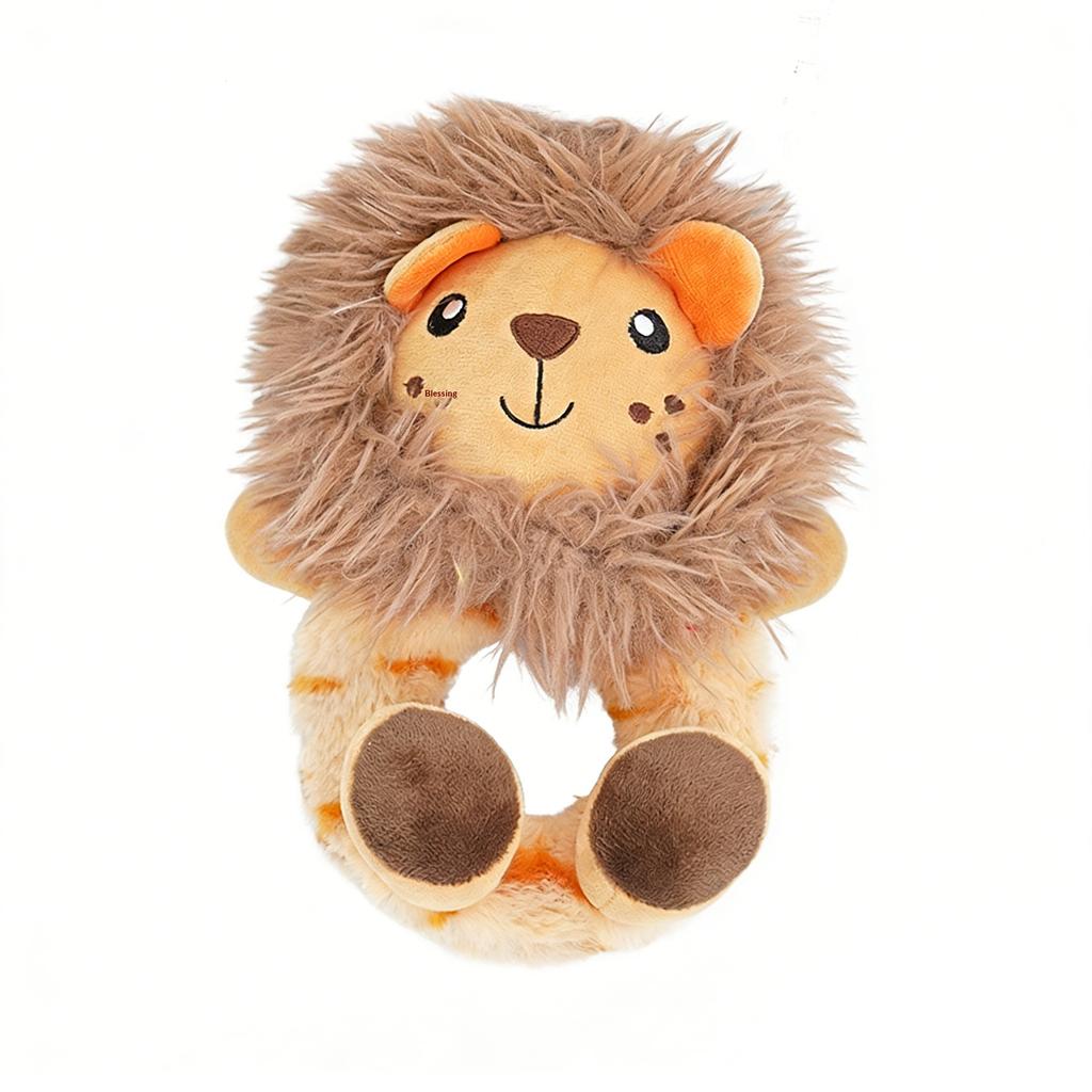 Cute Beast Circle Fun Cartoon Dog Toy for Small & Medium Dogs-Daily Self-Entertainment Noise-Making Durable Chew-Resistant Plush