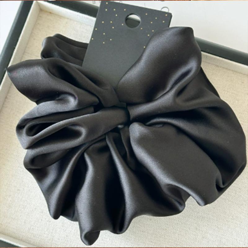 Korean Style Satin Large Intestine Ribbon Hairband Gentle Temperament Black Mourning Hair Accessories