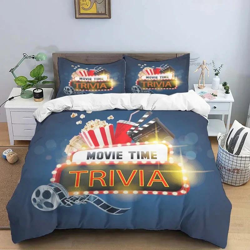 Movie Film Clap Board Patterns Comforter Bedding Set,Duvet Cover Bed Set Quilt Cover Pillowcase,King Queen Size Bedding Set