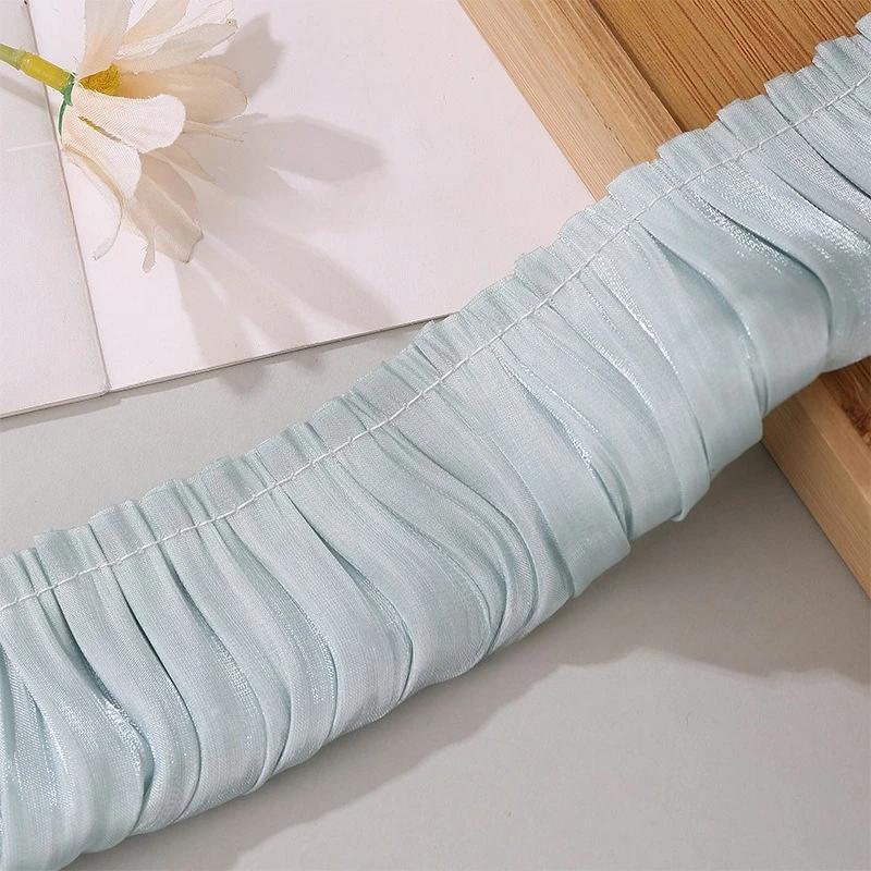 30 мм 40 мм 50 мм Складка Двойной Сатин Край Юбки Лист Лотоса Рюши Банты Лента Волосы DIY Материал для Рукоделия Поделки 30 Ярдов Wide 30MM