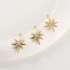 14k Gold-Plated Star Cross Diamond Pendant for DIY Jewelry