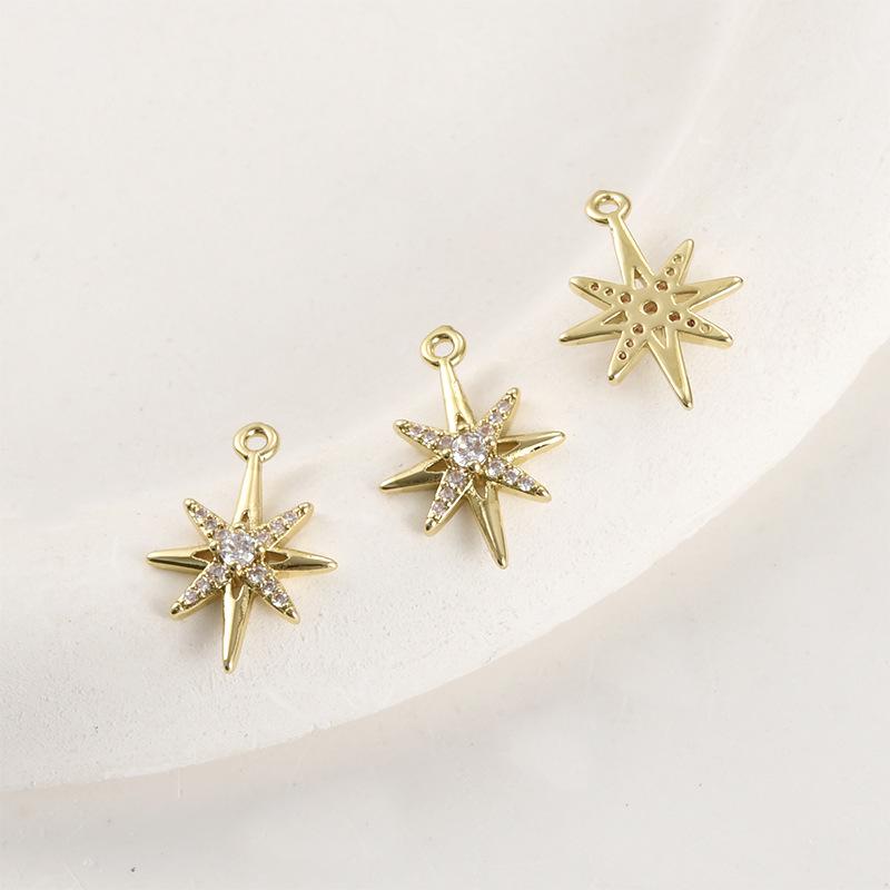 Подвеска-звезда с крестом и бриллиантами, покрытая 14-каратным золотом, для изготовления украшений своими руками