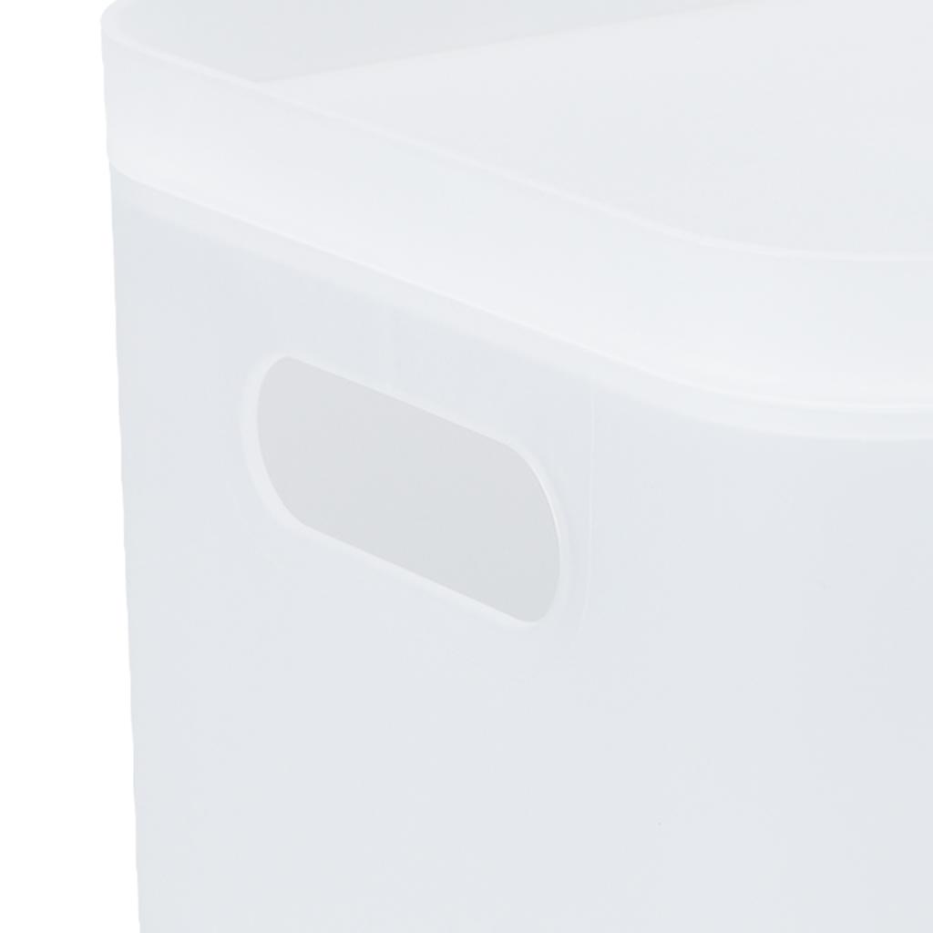 Plastic Storage Basket Large Capacity Translucent Stackable Desktop Storage Box With Lid for Office Home Bathroom Desktop