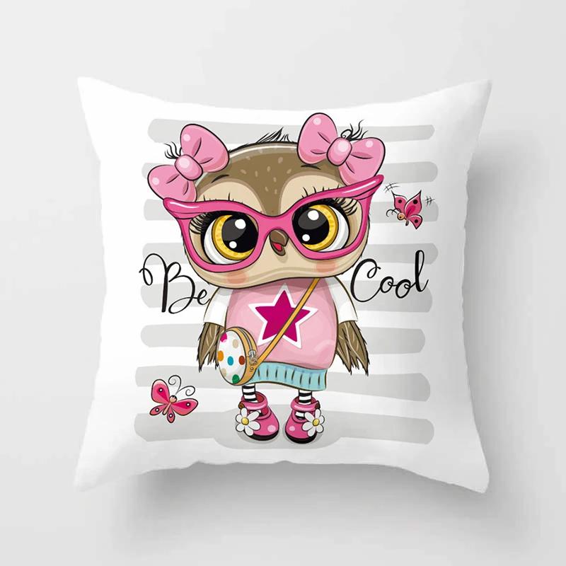 Cute Owl Cushion Covers Comfortable Pillow Cover x Decorative Pillows For Sofa Bed Car Throw Home Decor
