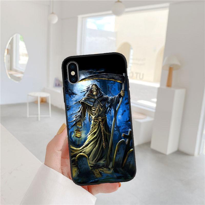 BF97 Skeleton Skull Grim Reaper Soft Shell Phone Case for Redmi Note 13 14 Pro+ Plus A3 A3X 13X 13C 13R 14S 14C 14R