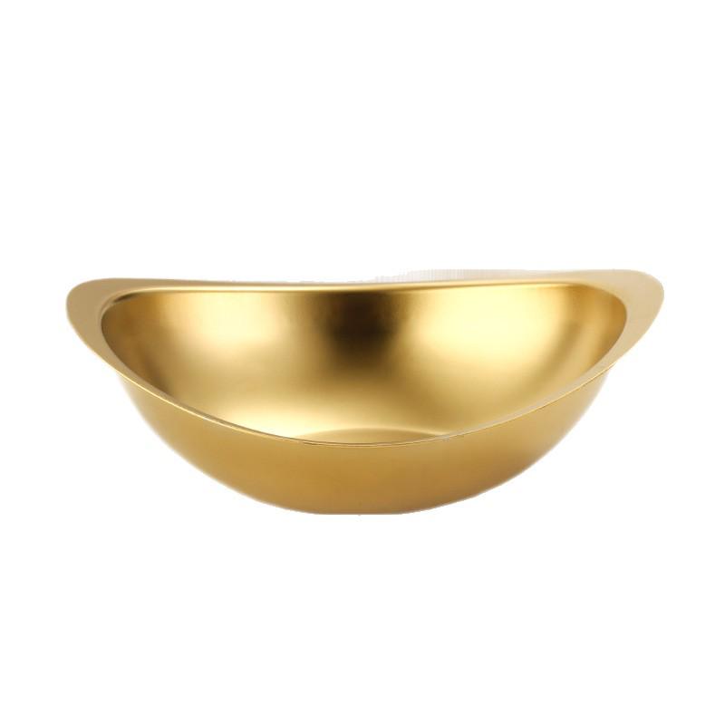 Creative Gold Yuanbao Bowl - Thickened 304 Stainless Steel for Korean Cuisine, Cold Dishes, and Salads