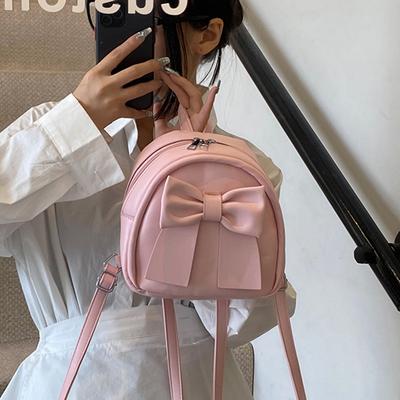 Girls Handbag Women's New Fashionable Exquisite Backpack Bow Casual Student Schoolbag