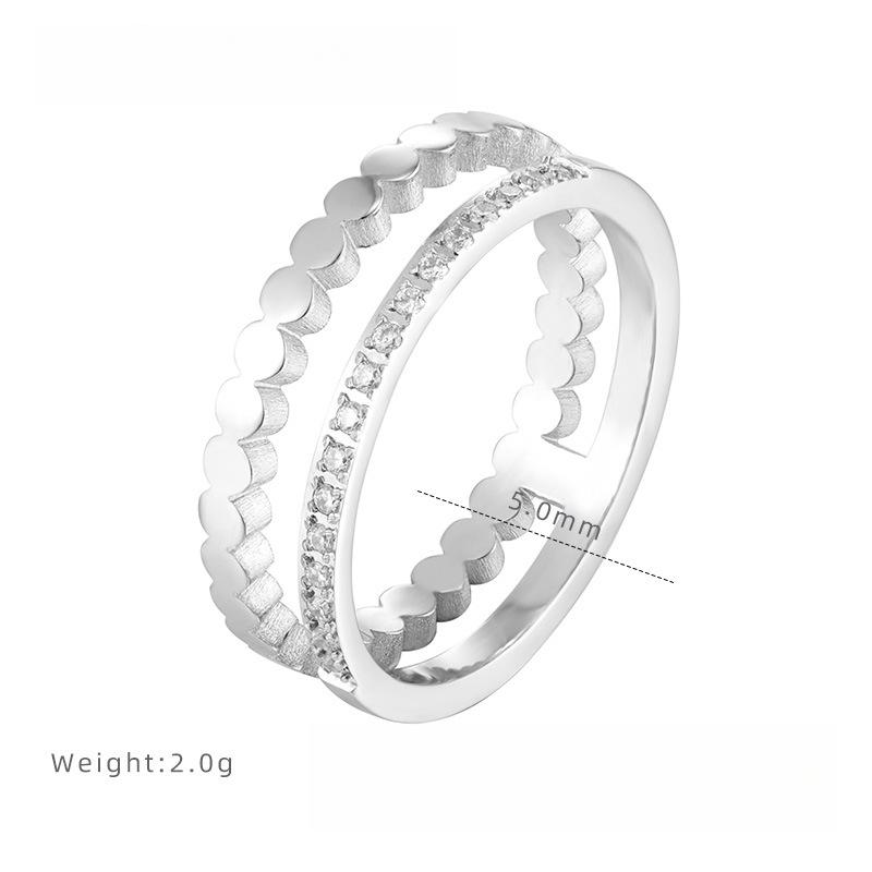 

Модное двухслойное кольцо в виде пчелиных сот с цирконами, инкрустированное бриллиантами, женское нишевое кольцо класса люкс, простое титановое кольцо с гальваническим покрытием 8