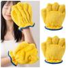 Yellow Hair Drying Mittens Coral Fleece Quick Dry Mittens Wipe Head Towel  Barber Shop