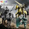 Cavalieri Medievali Action Figure Multi-articolato Cavallo da Guerra Cavaliere Armatura Arma Fredda Spada Scudo Giocattolo da Assemblare Collezione Regalo