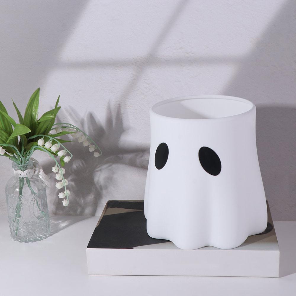 Durable Plastic Halloween Ghost Bucket Ghost-Themed Candy Bowl Ghost Planter  Home Decor