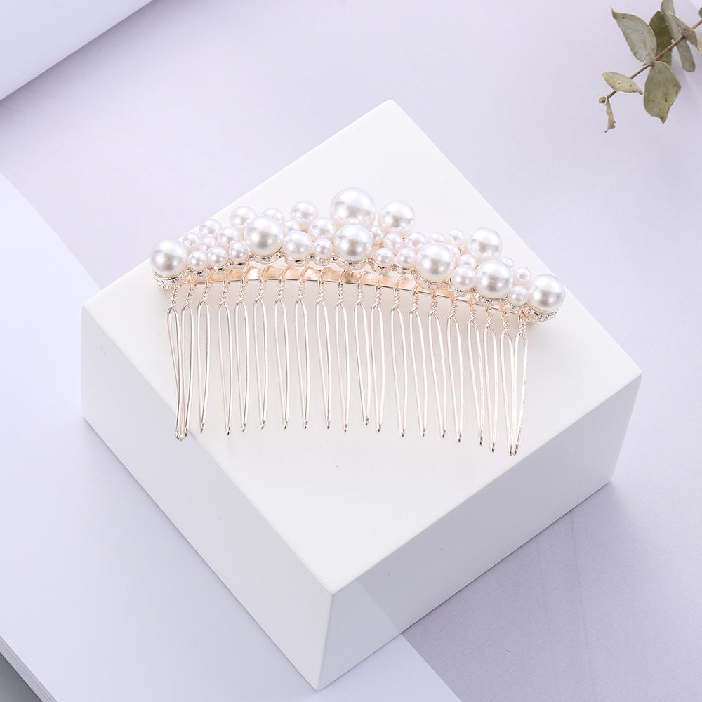 1 PC Women Jewelry Haircomb Handmade Hairwear Pearl Hairpin Bride Barrette Bridal Headpiece