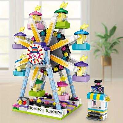 609 pçs mini playground roda gigante mini blocos de construção para presente de aniversário decoração interior para exercer habilidade prática