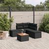 VidaXL Garden Lounge Set with Cushions 6 Pcs, Patio Sofas, Patio Furniture Set, Outdoor Furniture, Black 3255999
