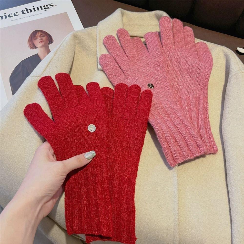 Keep Warm Wool Knitting Gloves  Full Finger Mittens Fashion Riding Gloves  Outdoor