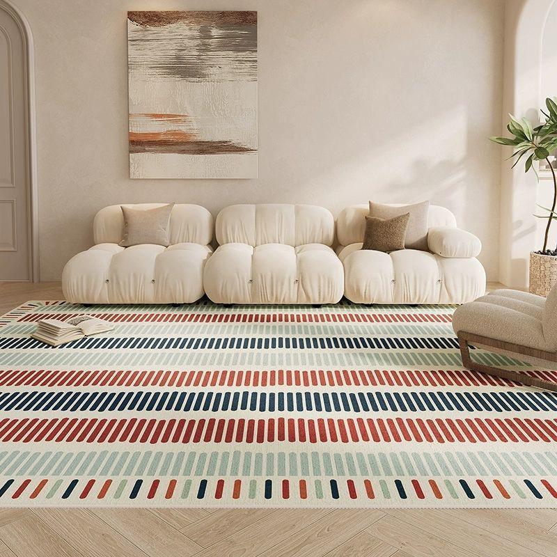 Modern Minimalist Living Room Area Rug Soft Crystal Velvet Non-Shedding Stain Resistant Easy Clean Floor Cover