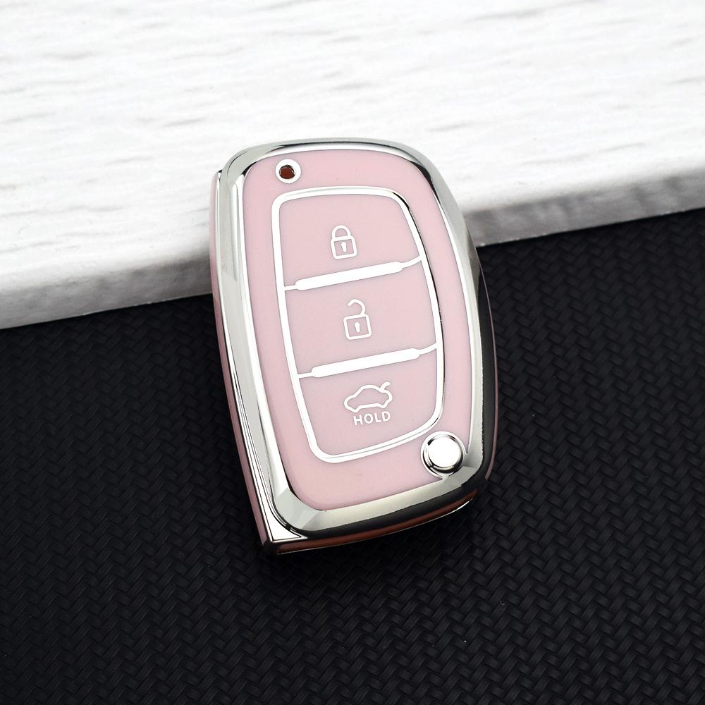 3 Button TPU Car Smart Key Case Cover Fob for Hyundai Elantra Sonata Tucson Creta Santa Fe Ix35 I30 Ix45 I20 I10 Accent Keychain
