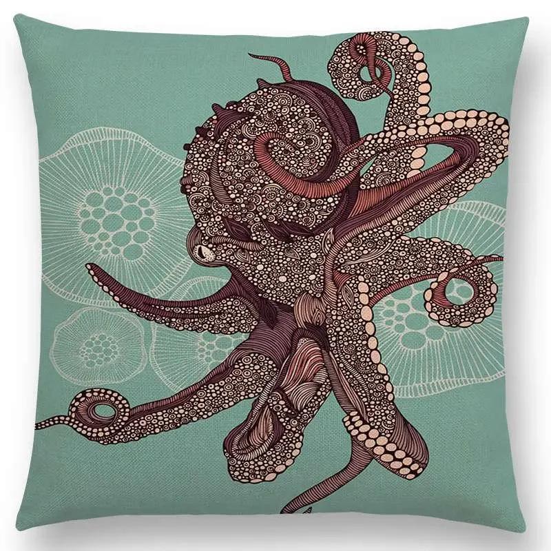 Hinduism Style Cushion Cover Mandalas Floral Animals Flower Deer Elephant Whale Bee Pig Pangolin Squirrel Frog Sofa Pillow Case