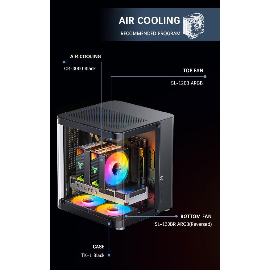 JONSBO SL-120 White/Black 120mm Case Fan 5V 3PIN ARGB Silent CPU Cooler Fan 4PIN PWM Serializable Reverse Fan