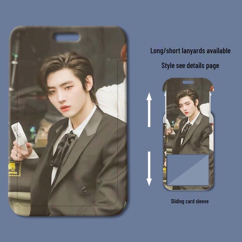 Park Sung-hoon Sliding Cover Card Holder: ID, Name Badge & Access Card for Students, Work & Bus.