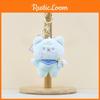 Cartoon Plush Cute Bear Doll Keychain Soft And Cuddly In Light Gray Blue Pink White