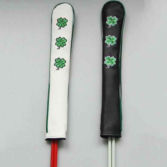 Golf Indicator Rod Holder 3D Embroidery Four-leaf Clover PatternTraining Aid Golf Alignment Stick Cover Golf Supplies