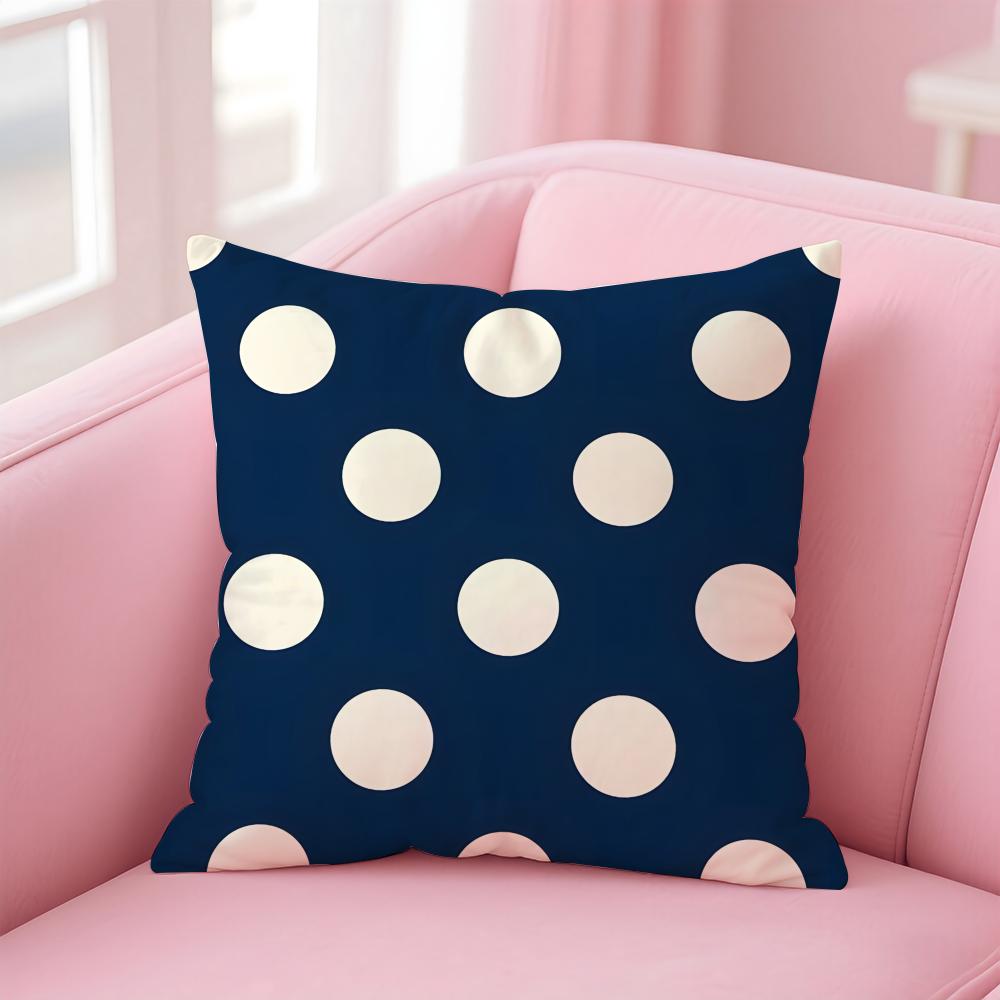 Simple Art Large Polka Dot Pattern Cushion Cover Pillowcase Short Plush Invisible Zipper Room Sofa Cushion Cover