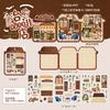 Journal GO 3pcs Tiny Treasure Shop Vintage Coffee Bread Landscape Sticker Creative Journal DIY Material Collage Stationery