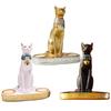 Egyptian Cat Candlestick Resin Figurine Statue Decoration Vintage Cat Goddess Bastet Statue Home Office Garden Decoration Gift