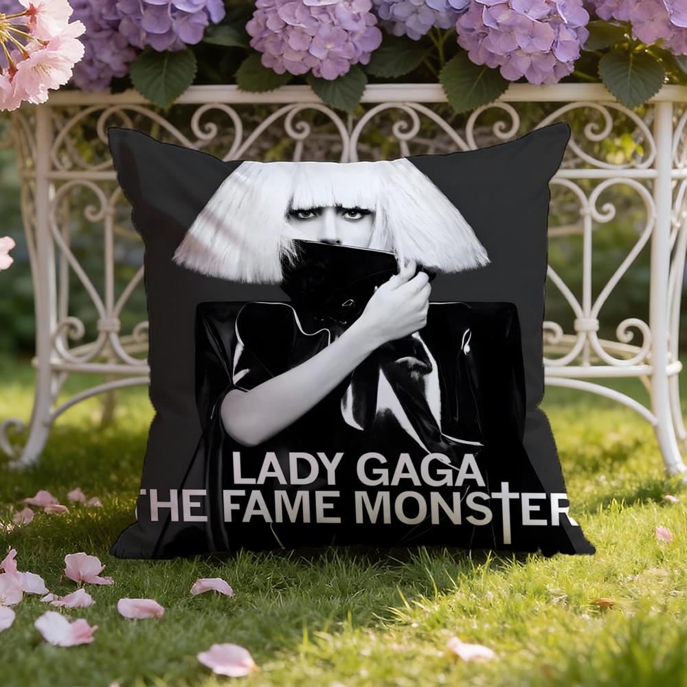 American singerLady G-Gaga Cushion Cover Home & Car Dual-Scene Pillow Cover: Reversible for Premium Comfort