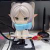 Frieren: Beyond Journey'S End Winter Scarf Figure 14Cm 5.51In With Treasure Chest Mimic Anime Statue Desk Decoration