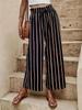 Nové Dámské Kalhoty v Letním Stylu Rovné Volnější Zeštíhlující Ležérní Pruhované S Vysokým Pasem Široké Nohy Univerzální Ležérní Kalhoty