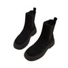Zapatos planos retro coreanos de ante para principios de otoño, moda otoño e invierno 2025, super fuego, Chelsea de suela gruesa, estilo extranjero, botines pequeños