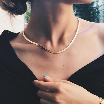 Einfache Schlangenkette Damen Halskette: Grenzüberschreitende Mode, Vielseitiges und Nischen-Design