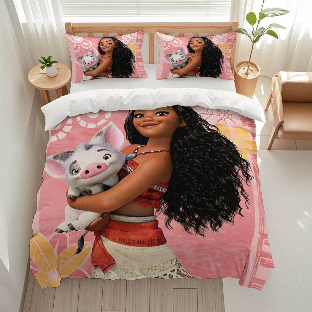 Moana Princess Anime Home Bedroom Comforte Nordic polyester material suitable for children and adults 2/3-piece set