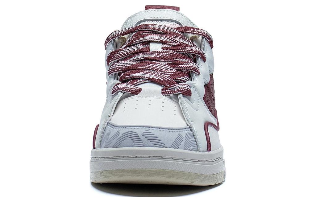 Li Ning Wave Golden Slip Resistant Abrasion Resistant Low top Skateboard Shoes Men's White Red AECS073-6