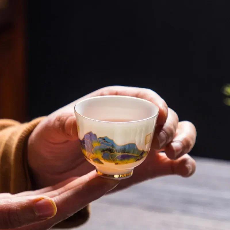 Butik Suet Jade Keramika Šálek Cestovní Meditační Šálek Osobní Čajová Miska Ručně vyrobená Čajová sada Příslušenství Pu'er Master Cup