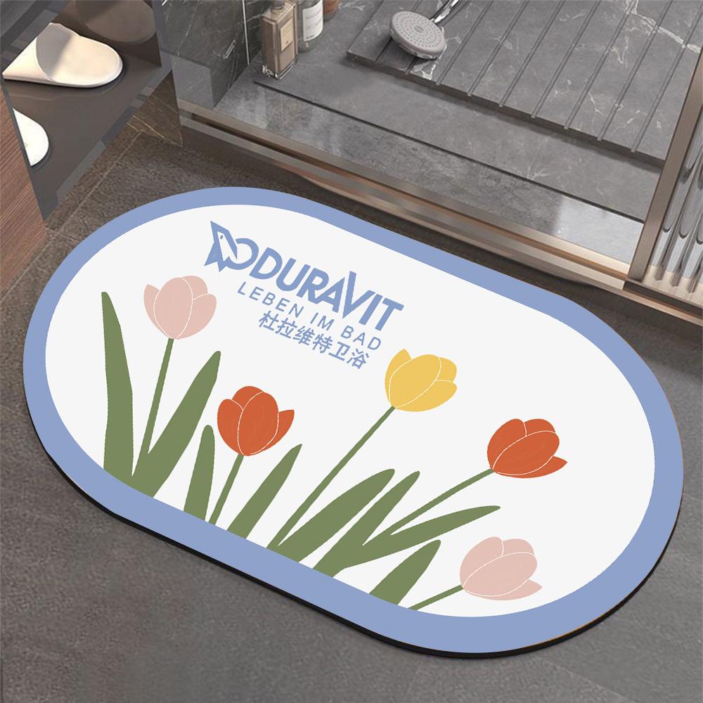Ceramic Bathroom Gift Floor Mat Doormat Bathroom Absorbent Non-Slip Mat Logo Toilet Carpet Order System
