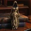 Ornamenti Minimalisti Neri Pieghettati, Statuetta Dea Mietitore Stampata 3D, Scultura Stile Oscuro, Statua Senza Volto Gotica per Scrivania