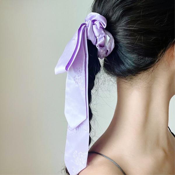 Hanbok Danggi Scrunchie-Lilac,Red