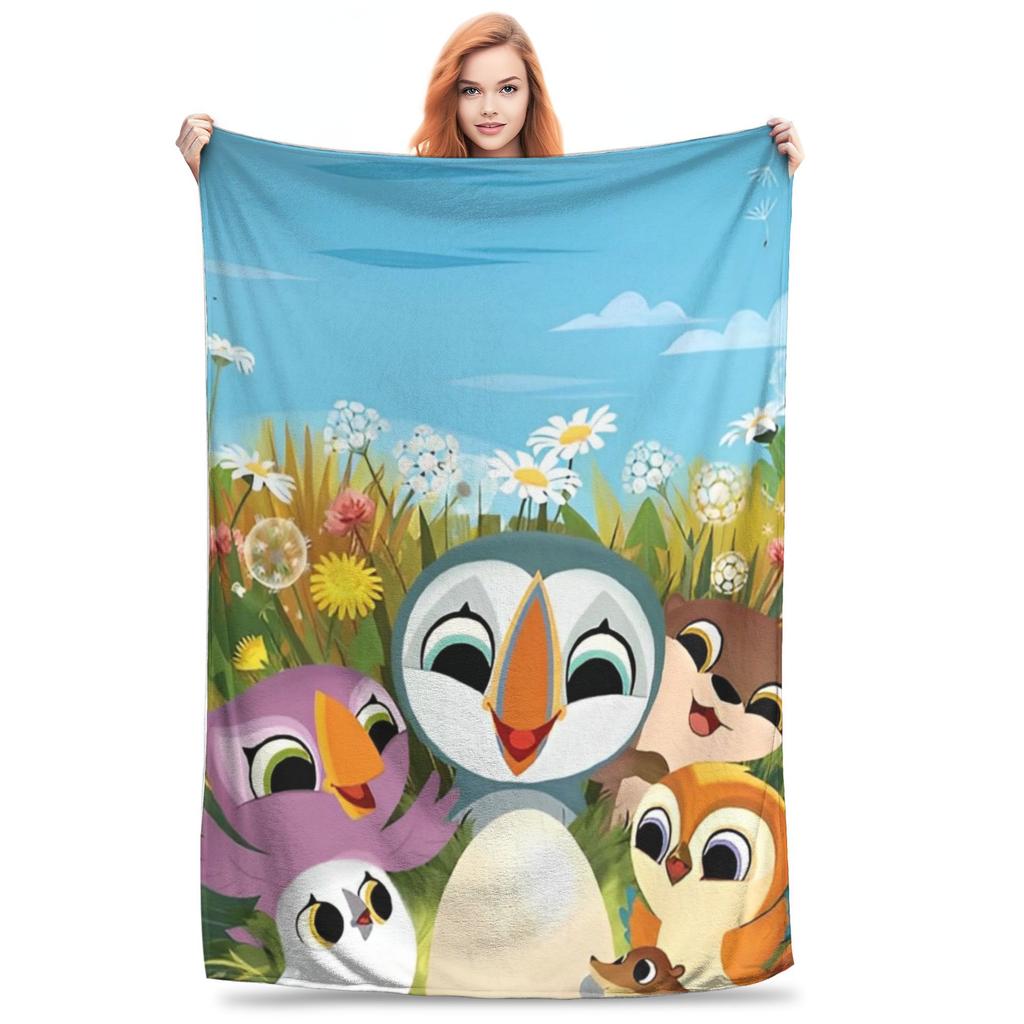 Puffin Rock Zeichentrick   Flaneldecke  Tolle Überwurfdecke für Bett Sofa Couch 200x150cm Teppichstück