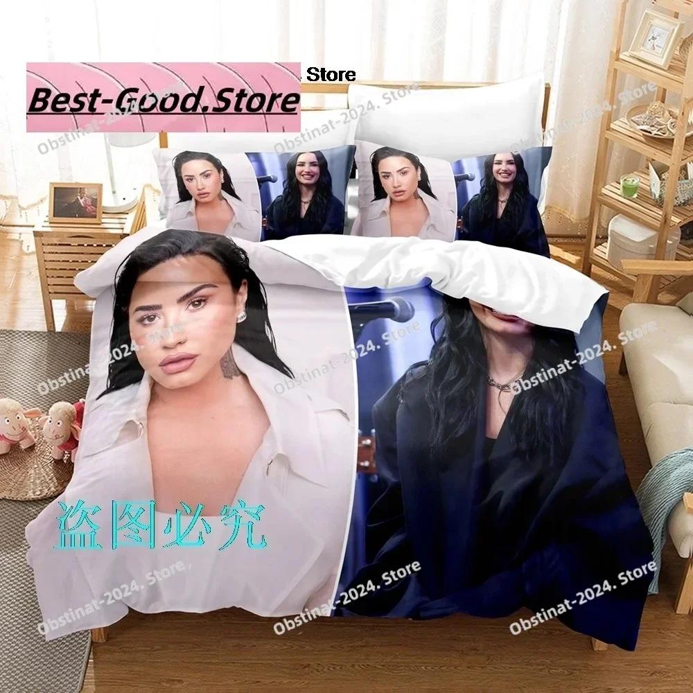 Fashion Demi Lovato Bedding Set Print single Comforter Quilt Bed Cover Duvet Cover Pillow Case 3 Pieces Sets Kids Adult Size CXG